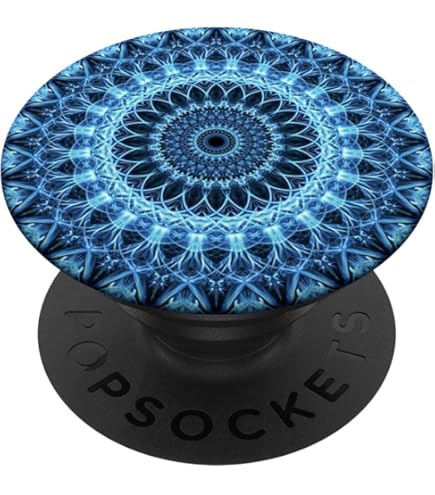 PopSockets - Enchufe Para Teléfonos Y Tabletas Con Diseño De Mandala De Paz, Color Azul Y Morado - Foto 6