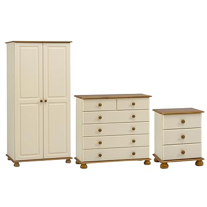 Olso Richmond Cream Pine Nursery Bedroom Furniture Set Wardrobe
