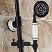 Rozin Oil Rubbed Bronze Bathtub Shower Faucet Set 8-inch Rainfall Shower Head + Hand Sprayer Porcelain Deco