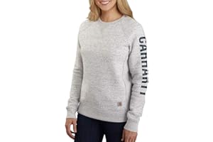 Carhartt Women's Relaxed Fit Midweight Crewneck Block Logo Sleeve Graphic Sweatshirt