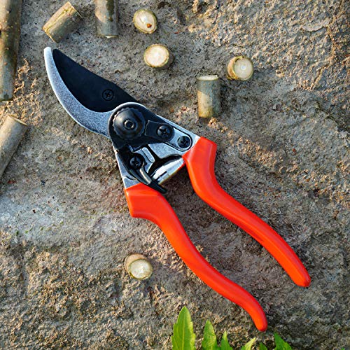 Lakaw Professional Stainless Steel Bypass Pruning Shears (LK-03041),Garden Shears,Hand Pruners,Garden Clippers.(Red)