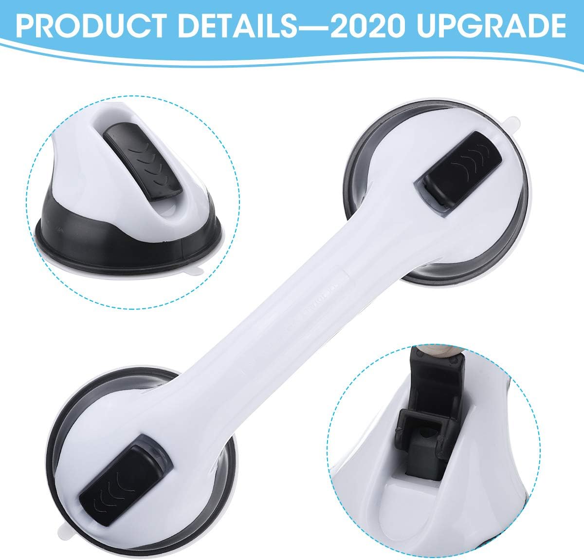 CAMTOA Suction Grab Bar,2 Pack Suction Shower Handle,Bathroom Balance Bar,Safety Hand Rail Support,Non Skid - Handicap, Elderly, Injury, Senior Assist Bath Handle: Health & Personal Care