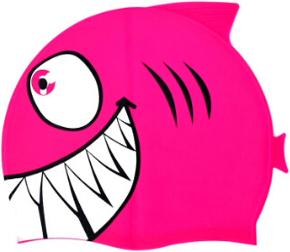 Amazon Com Cute Cartoon Animal Shark Silicone Swim Caps For