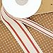 CT CRAFT LLC Ivory Cotton Red Stripes Ribbon 1.5