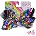 JoJo Siwa Signature Collection Hair Bow with Square Sparkle Sequins - Rainbow - Sticker Patch Set Included