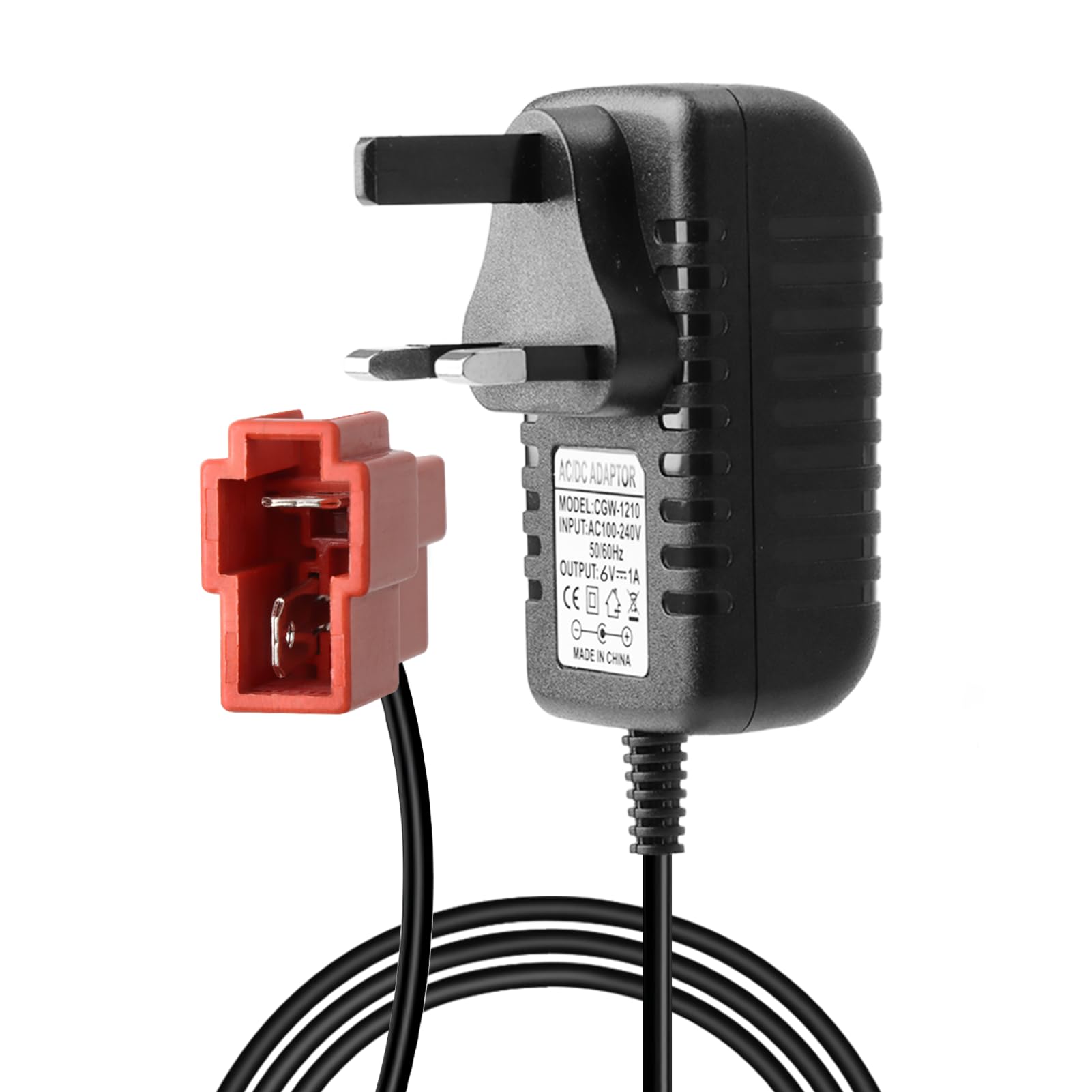 6V 1Ah Charger for Kids Ride On Car, 6 Volt Electric Toy Vehicles Battery Charger for Ride on Toys for Racer Quad BMX 918 X6 R8 TRAX Moto ATV Wildfire Quad (Square Red Plug)