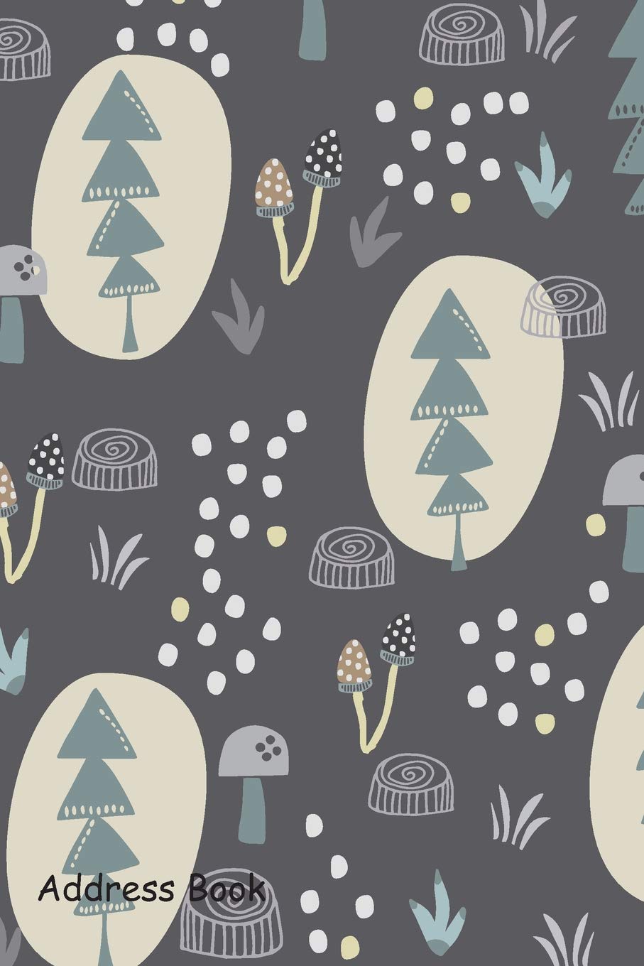 Address Book: Include Alphabetical Index With Grey Forest pattern cover