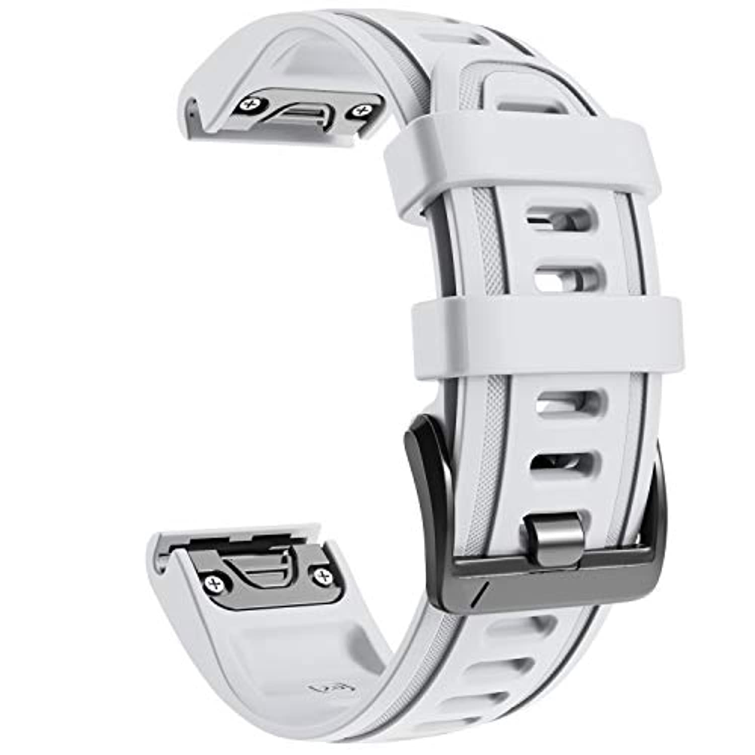 Fleshy Leaf 20mm Strap Compatible for Garmin Fenix8 43mm Band Silicone Watch Band Replacement for Fenix 7S/Fenix 6S/Fenix 6S Pro/Fenix 5S/Fenix 5S Plus/D2 Delta S Smartwatches Wristband (White)
