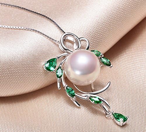 HXZZ Fine Jewelry Sterling Silver Freshwater Cultured White Pearl Pendant Necklace Gifts for Women Birthday Gift for Her
