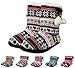 Enimay Women's Slipper Boots Lounge House Relaxed Shoes Winter Snow Flakes Hearts