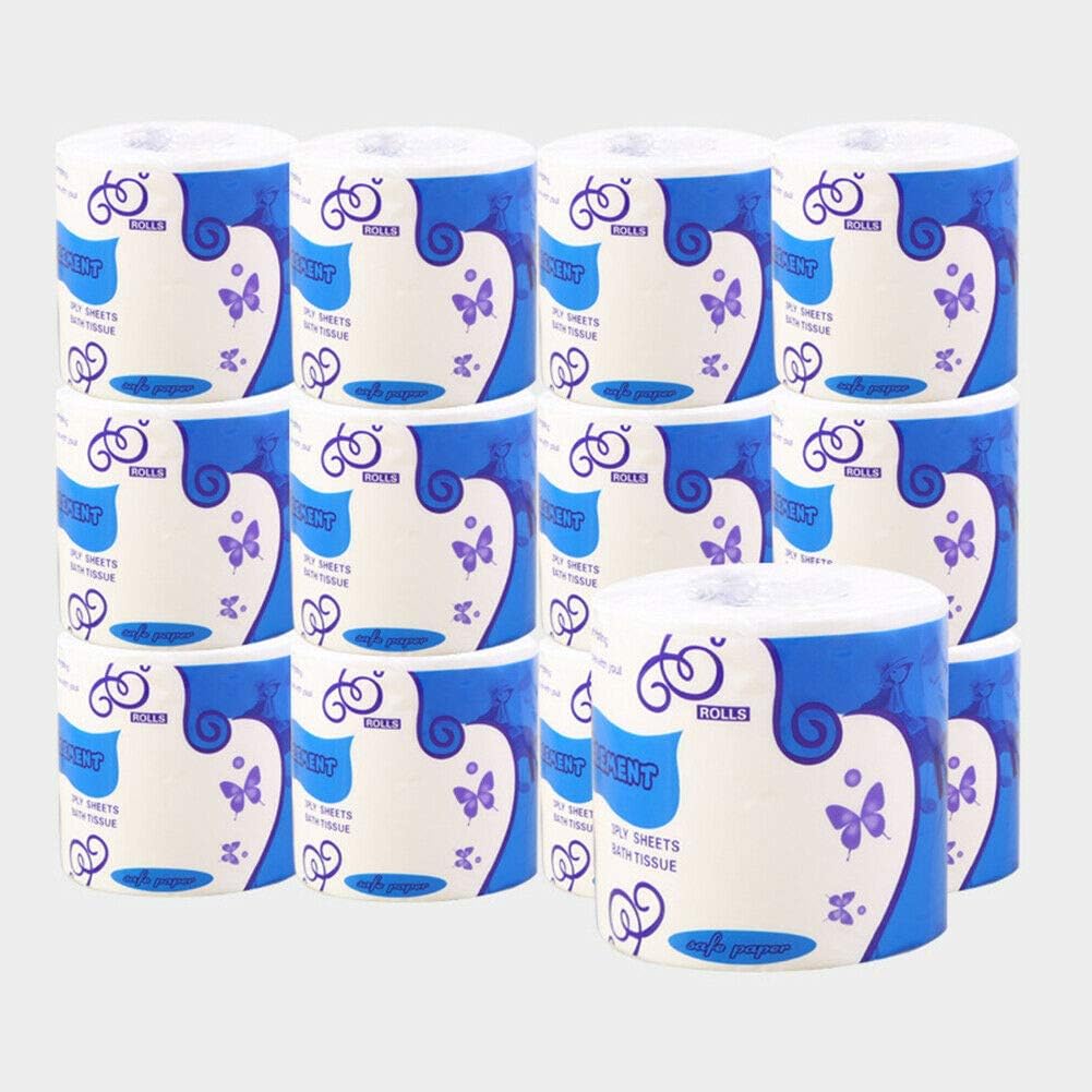 (10 Rolls) Large Capacity roll Paper Toilet Paper Bulk Bathroom 3 Ply White Tissue Embossed