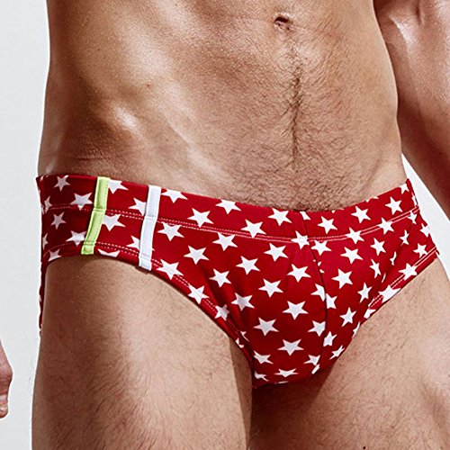image for Hunzed Men Clothing Men Print Swimming Underwear, Star Swimwear Swim B