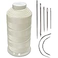 Bonded Nylon Sewing Thread 1500 Yard Size #69 T70 Color White for Outdoor, Leather, Bag, Shoes, Canvas, Upholstery with Sewing Needles Kit