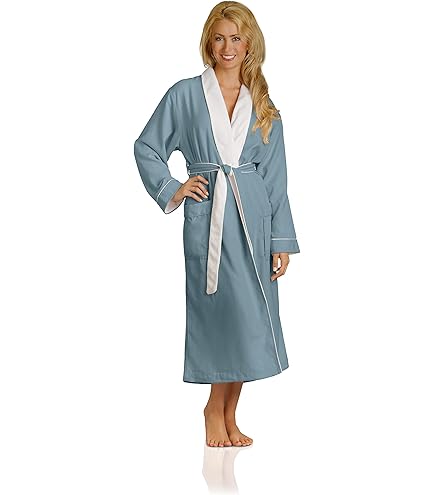 Amazon.com: Kassatex SRK-149-SSG Spa Robe, Silver Sage