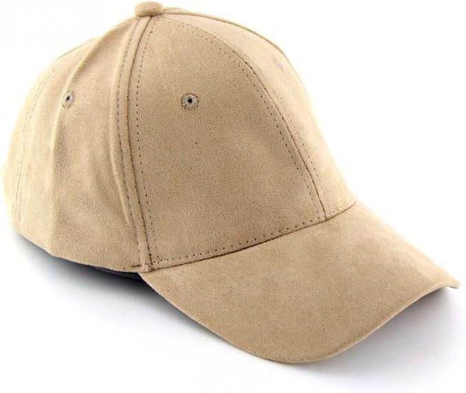 beige suede baseball cap