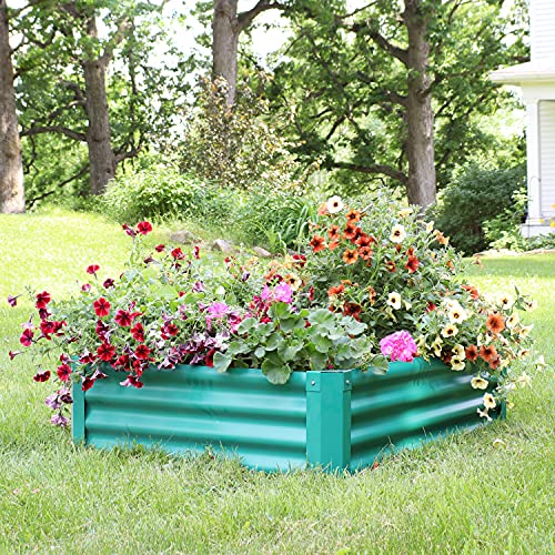 Sunnydaze Raised Metal Garden Bed Kit PowderCoated Steel 47Inch