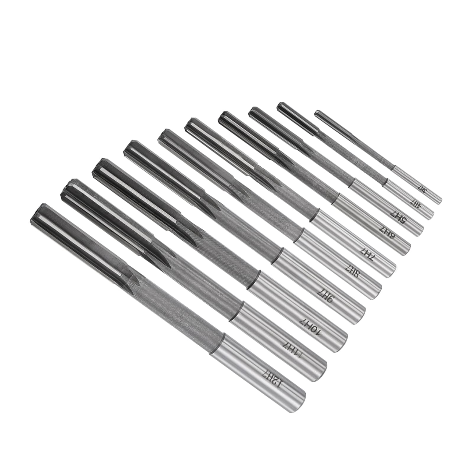 CoCud Chucking Reamers Set, 3mm 4mm 5mm 6mm 7mm 8mm 9mm 10mm 11mm 12mm Diameter H7, Milling Cutter - (Applications: for Lathe Drilling Machine), 10-Pieces