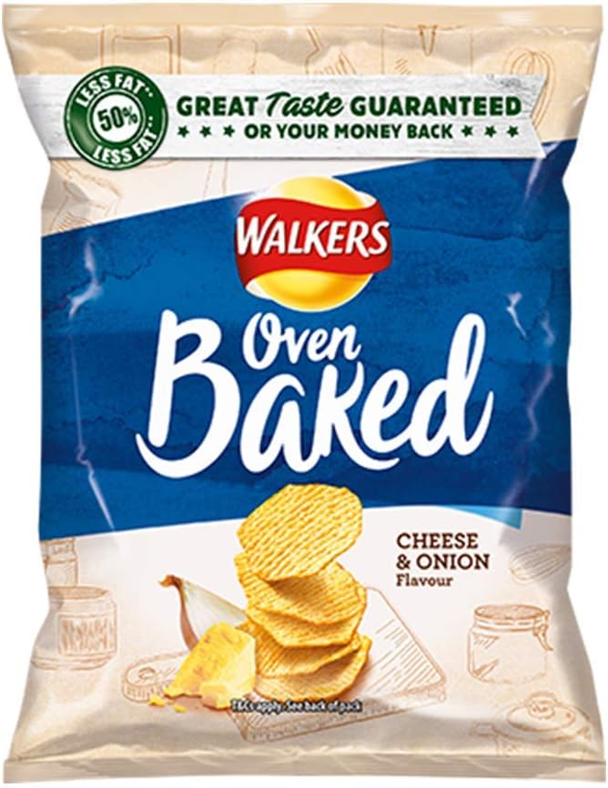 Walkers Oven Baked Crisps Cheese & Onion Flavour (32 Pack) Amazon.co