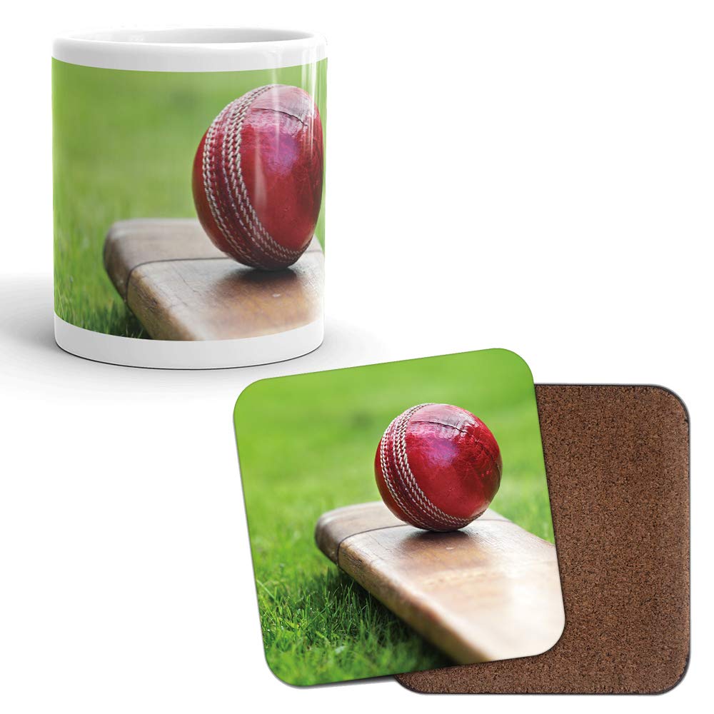 DV Mugs Ltd Mug & Coaster Set - Cricket Club Bat Ball Sport Dad Brother Son Uncle #8267 (Mug & Coaster)