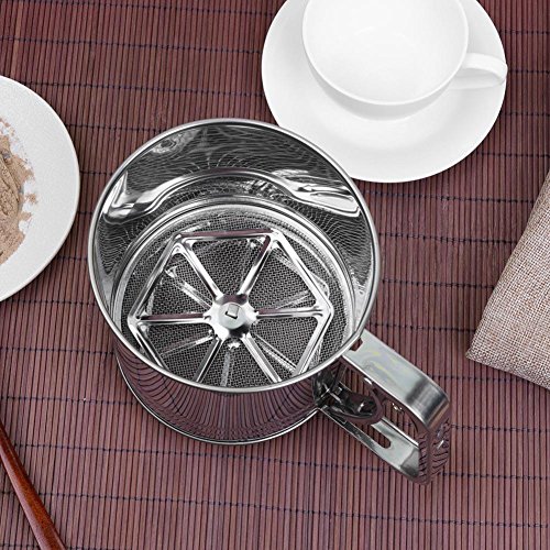 VKTECH Stainless Steel Flour Sifter Mesh Sieve Cup Baking Icing Sugar Sifter Bake Tool (Large)