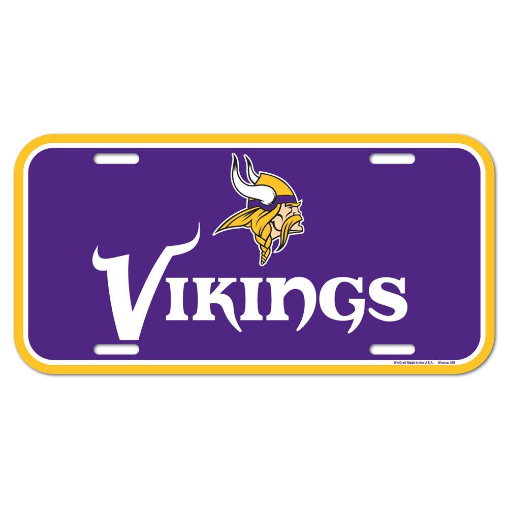 NFL Minnesota Vikings License Plate, Team Color, One Size — image 1