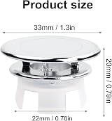 suchkawe 6PK Chrome Sink Overflow Covers Bathroom Washing Basin Hole Cap 22-24mm view 2