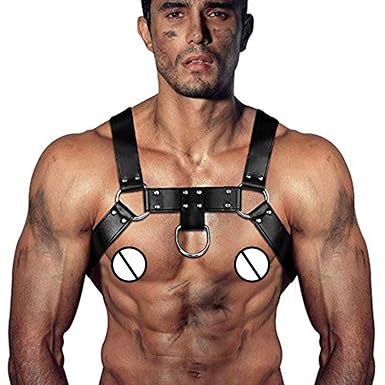 Homelex Männer Sexy Leder Einstellbare Harness Body Brust Brustgurt Hosenträger