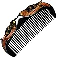 SUPVOX Natural Ox Horn Hair Comb Anti Static Massage Comb Wide Tooth Hair Brush Comb for Salon Hairdressing Styling (Black)