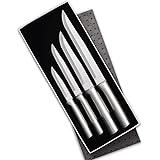 Rada Cutlery Wedding Register Knife Gift Set – 4 Stainless Steel Culinary Knives With Silver Aluminum Handle Made in the USA