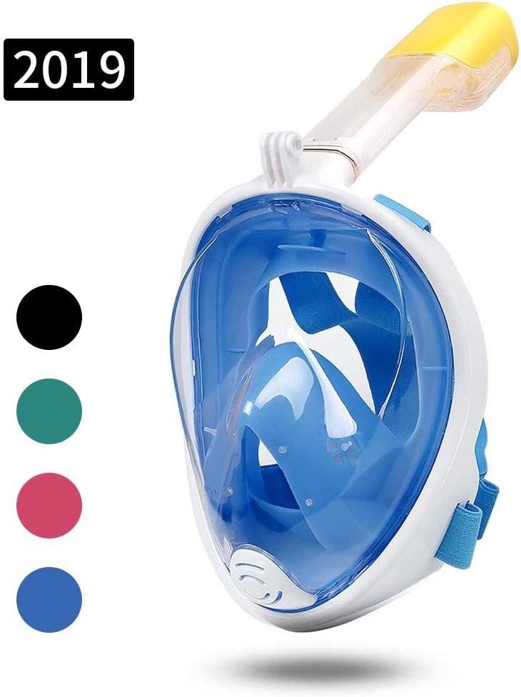 MOUNTDOGSnorkel Mask Full Face Snorkeling Mask with Panoramic View and Action Camera Mount,Anti-Fog and Anti-Leak Design Dive Mask for Adults and Youth