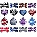 GoTags Custom Pet Tag - Personalized Pet ID Tags for Dogs with Engraved Swarovski Crystal, Dog ID Tags Personalized Engraved Aluminum in Heart, Bone, Round Shapes