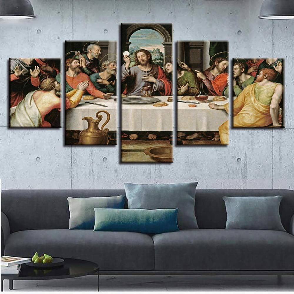 WHOOPS Poster Modular Canvas Picture Hd Print 5 Pieces Christ Jesus God Artwork Painting Mural Decoration Home Living Room 30 * 40 * 2 30 * 60 * 2 30 * 80Cm Frameless