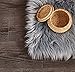 Chanasya Super Soft Faux Fur Fake Sheepskin Grey Sofa Couch Stool Casper Vanity Chair Cover Rug/Solid Shag Area Rugs For Living Bedroom Floor - Slate Blue Grey 2ftx3ft