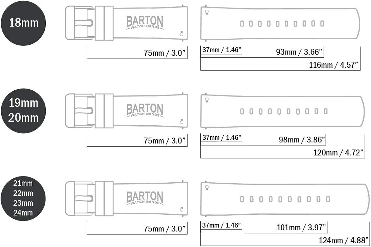 Barton Sailcloth Quick Release Premium Nylon Weave Choice of Color and Width 18mm, 19mm, 20mm, 21mm, 22mm, 23mm, 24mm: Watches
