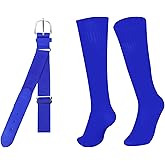 Quhizouy Youth Baseball Socks Softball Soccer Socks and Adjustable Belt Combo Set for Youth Boys Girls