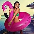 Big Mouth Inc Pink Flamingo Pool Float, Inflates to Over 4ft. Wide, Funny Inflatable Vinyl Summer Pool or Beach Toy, Patch Ki