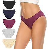 Xibing Womens Seamless Underwear No Show Panties for Women Breathable Bikini Hipster Ladies Underwear Multi-Pack