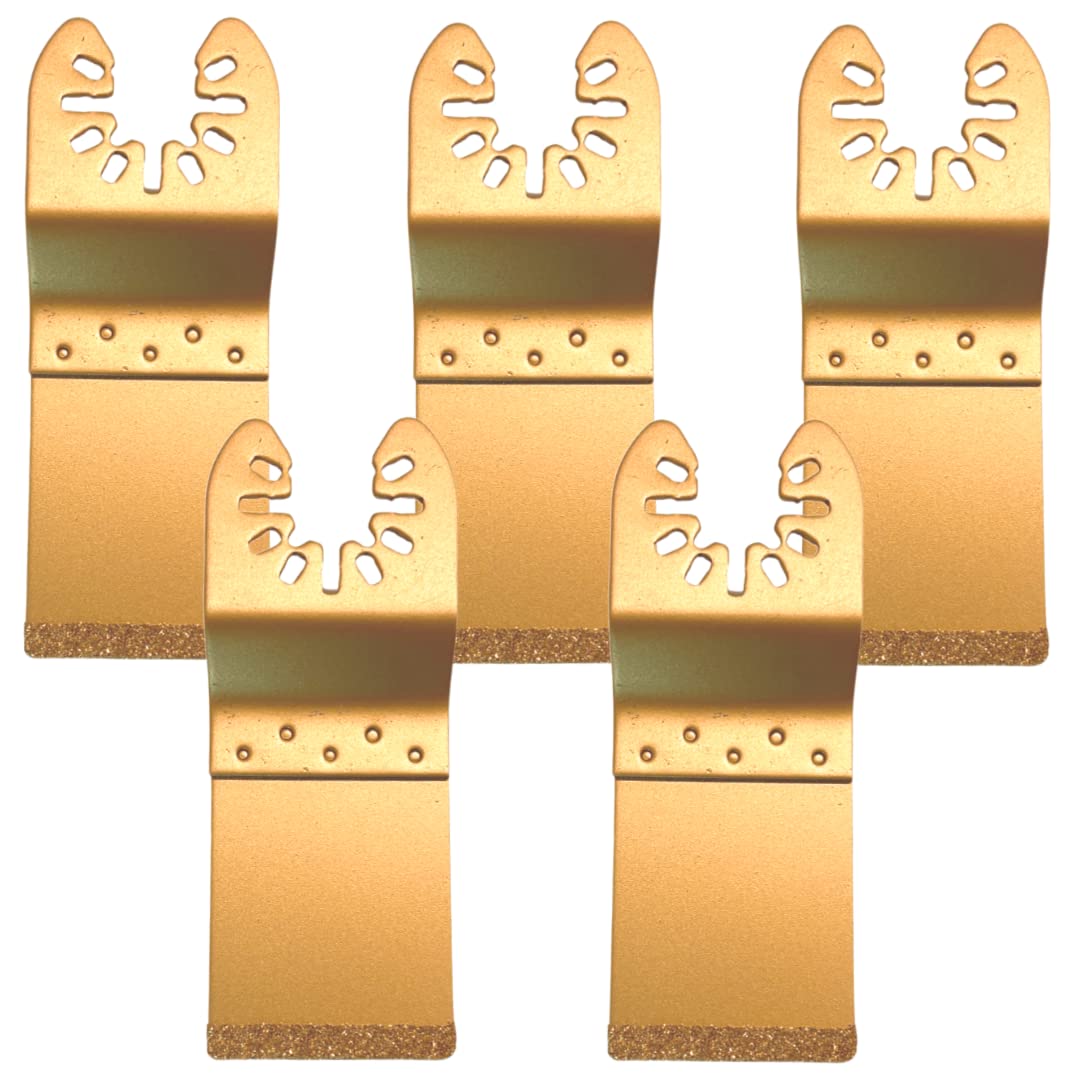 5 Pack - 35mm Carbide End Cut Multi Tool Blades for Bricks, Plaster And Grout Removal Cutter Saw Set Compatible with Dremel Fein Multimaster Makita Etc Oscillating