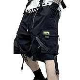 XYXIONGMAO Men's Streetwear Black Techwear Pants Gothic Cargo Tactical Shorts Joggers Hip Hop Overalls for Men