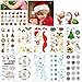 Christmas Tattoos for Kids (12Sheet 160Deigns), Konsait Christmas Themed Temporary Tattoo with Glitter Fake Stickers Face Tattoos Waterproof Xmas Party Favor Accessory Supplies Pack for Women Children
