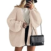 Womens Open Front Cardigan Oversized Sweaters Chunky Knit Lightweight Cardigan Y2k Long Sleeve Outwear