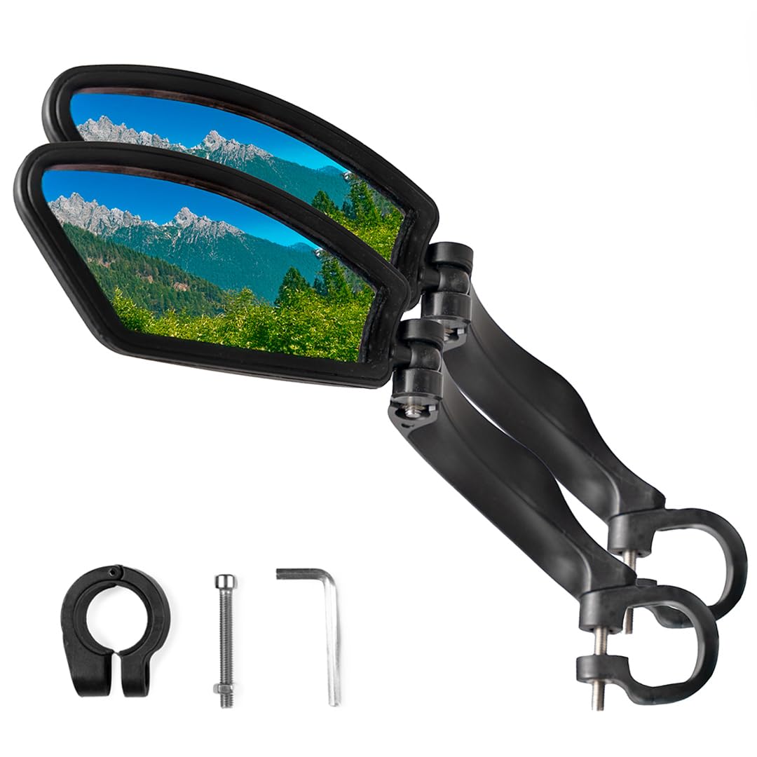 Photo 1 of Bike Mirror for Handlebars – Adjustable 360° Bicycle Rear View Mirror, Wide-Angle Shatterproof Glass, Durable Handlebar Mounted Bike Mirror for Road, Mountain & E-Bikes – Safety Cycling Mirror