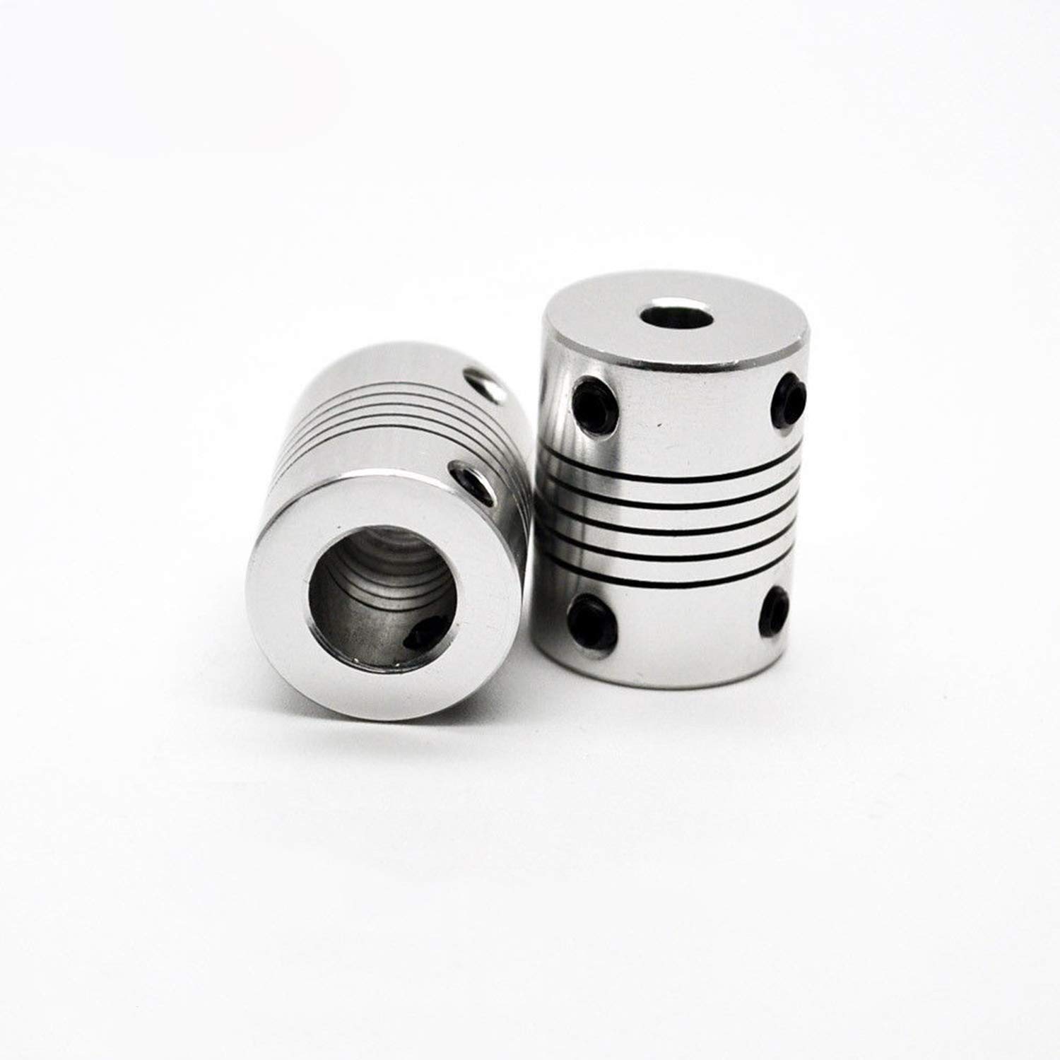 Pack of 2 Flexible Shaft Couplings 5 mm to 8 mm 19 x 25 Stepper Motor Coupler Aluminium Alloy CNC Joint Connector Motor Shaft Coupling 3/4/5/6/6.35/7/8/10 mm (3 mm x 8 mm)