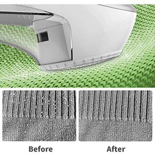 KOODER Sweater Shaver, USB Rechargeable Fabric Shaver, Lint Remover. Double Battery Lasting and Effective Lint Shaver (Silver White)