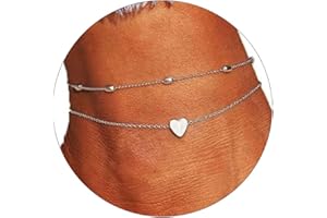 TOSGMY Gold Silver Ankle Bracelets for Women, 14K Gold Anklets for Women Waterproof Cuban Figaro Link Gold Anklet Set Layered Glitter Ankle Bracelet Silver Anklets for Teen Girls Jewelry Gift