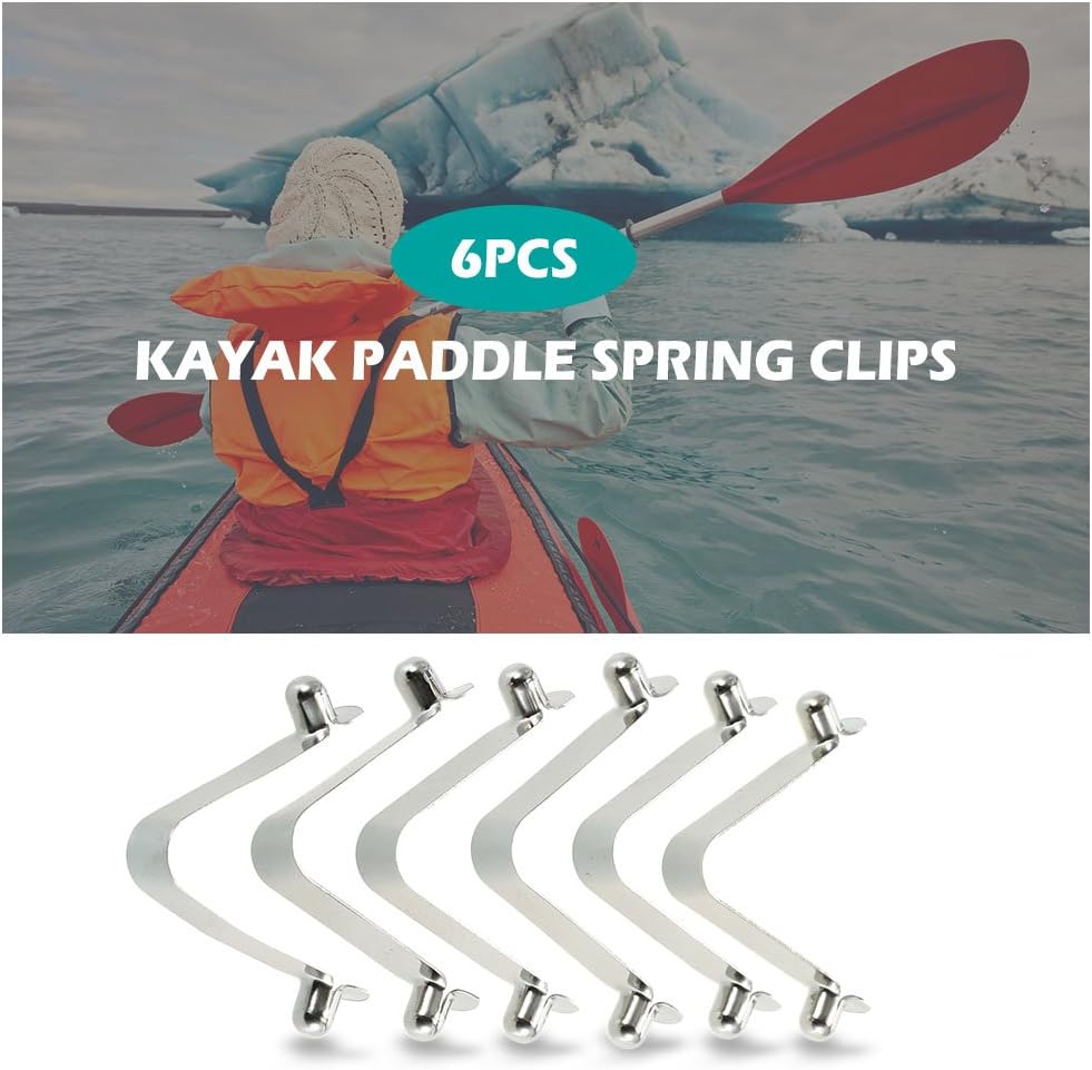 Festnight 6pcs Kayak Paddle Spring Clips Tent Pole Clips Push Button Spring Snap Clip Locking Tube Pin