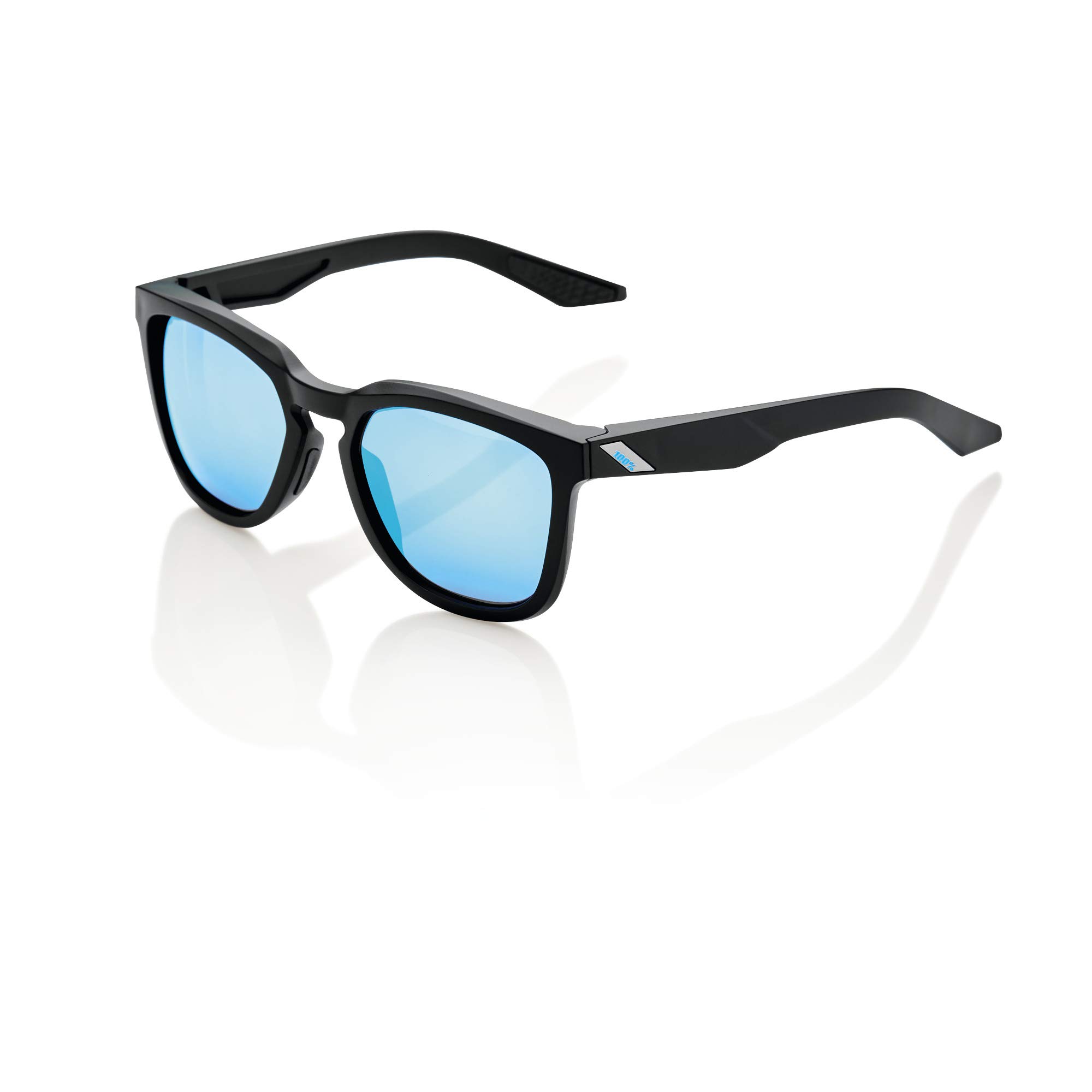 Photo 1 of 100% Hudson Performance Sunglasses - Durable, Flexible and Lightweight Eyewear (Matte Black - HiPER Blue Multilayer Mirror Lens)