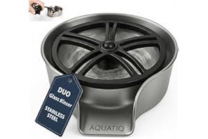 AquaDuo Glass Rinser and Kitchen Sink Sprayer Combo, Stainless Steel Cup Washer, Cup Cleaner, Bottle Washer, Glass Cleaner, B