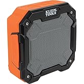 KLEIN TOOLS AEPJS3 Bluetooth Jobsite Speaker with Magnet and Hook, 20-Hr Run Time, Charge Via USB A or C, Pair Multiple Speakers Via Broadcast, Hands Free Capable
