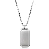 Invicta Jewelry Men's Small Beveled Edge Antiqued Dog Tag Necklace